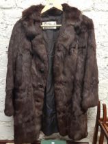 1970S JAFFA FUR COAT 3/4 LENGTH WITH ORIGINAL RECEIPTS