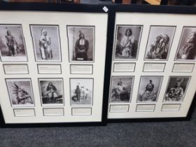 2 FRAMED SETS OF AMERICAN INDIAN POSTCARDS