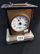 EDWARDIAN MUSICAL CARRIAGE CLOCK & KEY - PERFECT WORKING ORDER