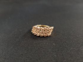 9 CARAT GOLD CHAMPAGNE DIAMOND RING