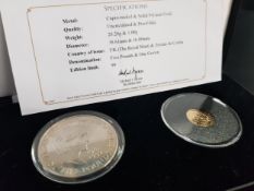 THE PRINCESS DIANA COMMEMORATIVE COIN PAIR WITH CERTIFICATE