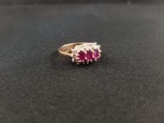 9 CARAT GOLD RUBY AND DIAMOND RING