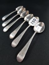 SET OF 6 SILVER TEASPOONS - LONDON 1780