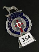VINTAGE CAR GRILL BADGE ULSTER AUTOMOBILE CLUB