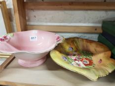 ROYAL WINTON 'PINK PETUNIA' FRUIT BOWL AND SIGNED HAND PAINTED BOWL