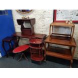 HOSTESS TROLLEY, HALL TABLE, PHONE TABLE AND PLANTSTAND