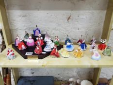24 MINIATURE ROYAL DOULTON FIGURES WITH STAND