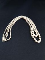 NECKLACE OF REAL CULTURED PEARL WITH 9 CARAT GOLD CLASP