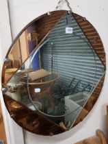 ART DECO WALL MIRROR 56CMS WIDTH