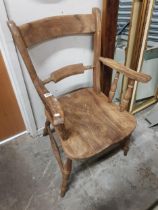 VICTORIAN PINE ARMCHAIR