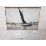 WATERCOLOUR NORFOLK BROADS BY W.HAUGHTON