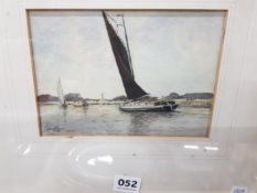 WATERCOLOUR NORFOLK BROADS BY W.HAUGHTON