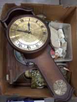 BOX OF VARIOUS CLOCK PARTS