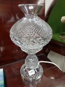 WATERFORD CRYSTAL INISHMAAN HURRICANE LAMP - Good Condition
