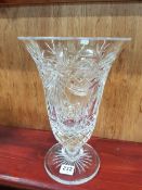 LARGE CUT GLASS VASE