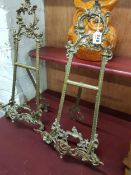 PAIR OF ANTIQUE BRASS EASELS 22" H X 10" W