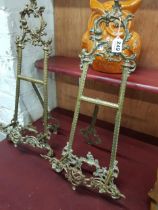 PAIR OF ANTIQUE BRASS EASELS 22" H X 10" W