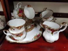 21 PIECE OLD COUNTRY ROSE TEA SET