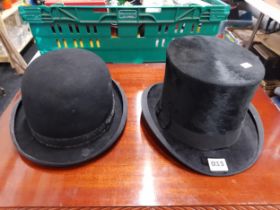 BOWLER HAT AND TOP HAT