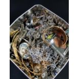 TIN OF GOOD QUALITY MIXED COSTUME JEWELLERY