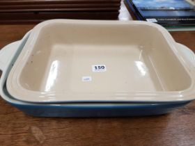 LE CREUSET & DENBY AQUA BLUE CASSEROLE DISHES