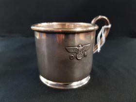 THIRD REICH, SILVER DEMITASSE CUP FROM HERMANN GORINGS DINING WAGON 10 '243' ON HIS TRAIN