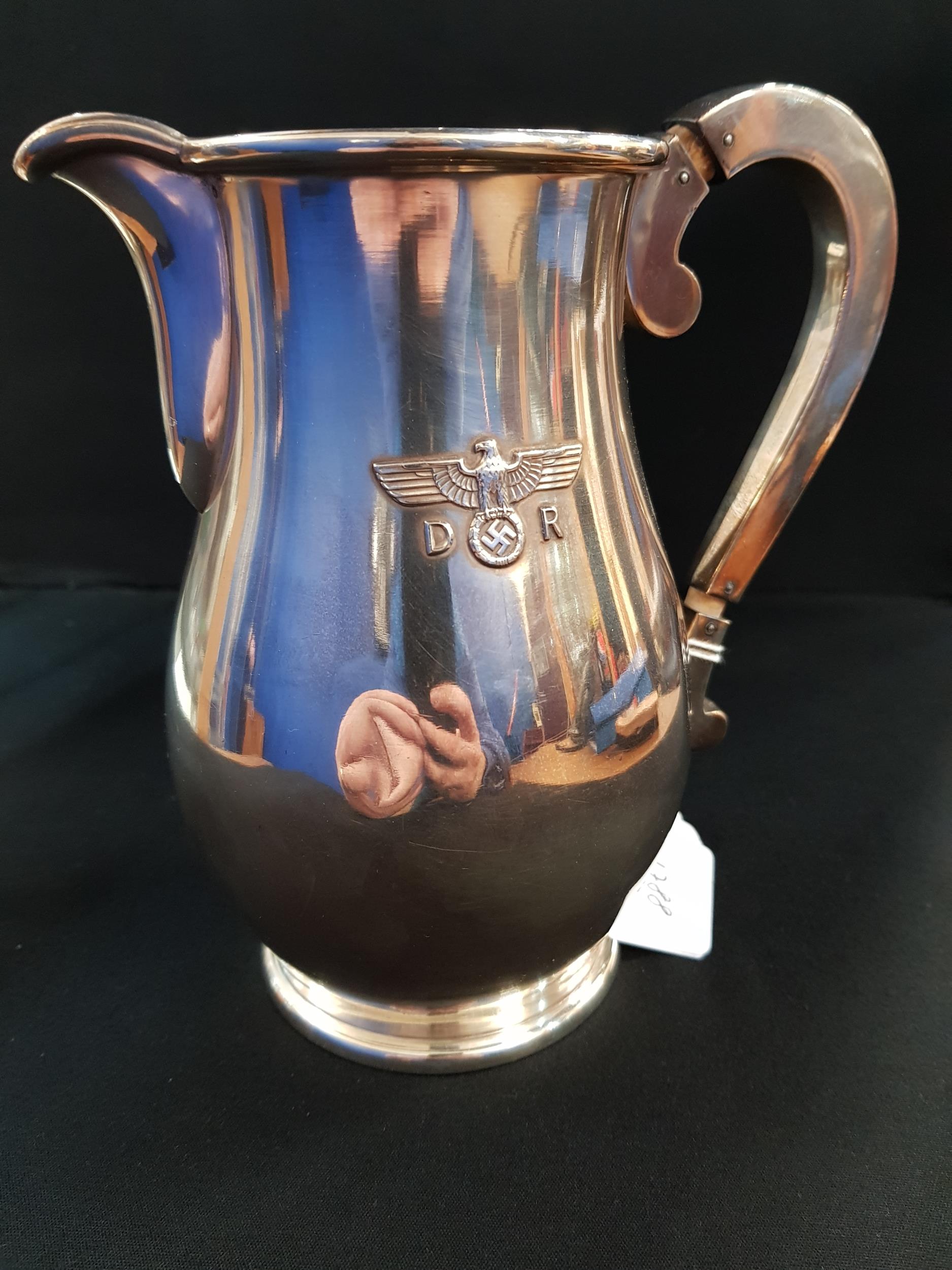 THIRD REICH, SILVER HOT WATER PITCHER FROM HERMANN GORINGS DINING WAGON 10 '243' ON HIS TRAIN