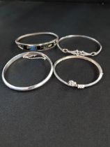 4 SILVER BRACELETS