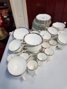 WEDGEWOOD WHITE & SILVER TEA & COFFEE SETS