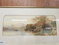 ANTIQUE WATERCOLOUR - SIGNED IN MONOGRAM - LONDON MAY 1864 - 47CM X 18CM
