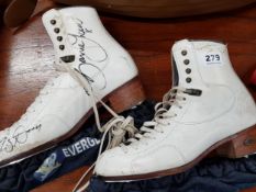TORVILLE AND DEAN SIGNED ICE SKATES