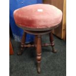 VICTORIAN REVOLVING PIANO STOOL ON BALL AND CLAW FEET