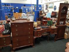 CHEST OF DRAWERS, DRESSING TABLE AND CORNER CABINET