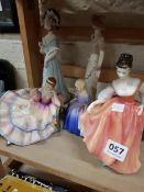 3 ROYAL DOULTON FIGURES AND 2 OTHERS