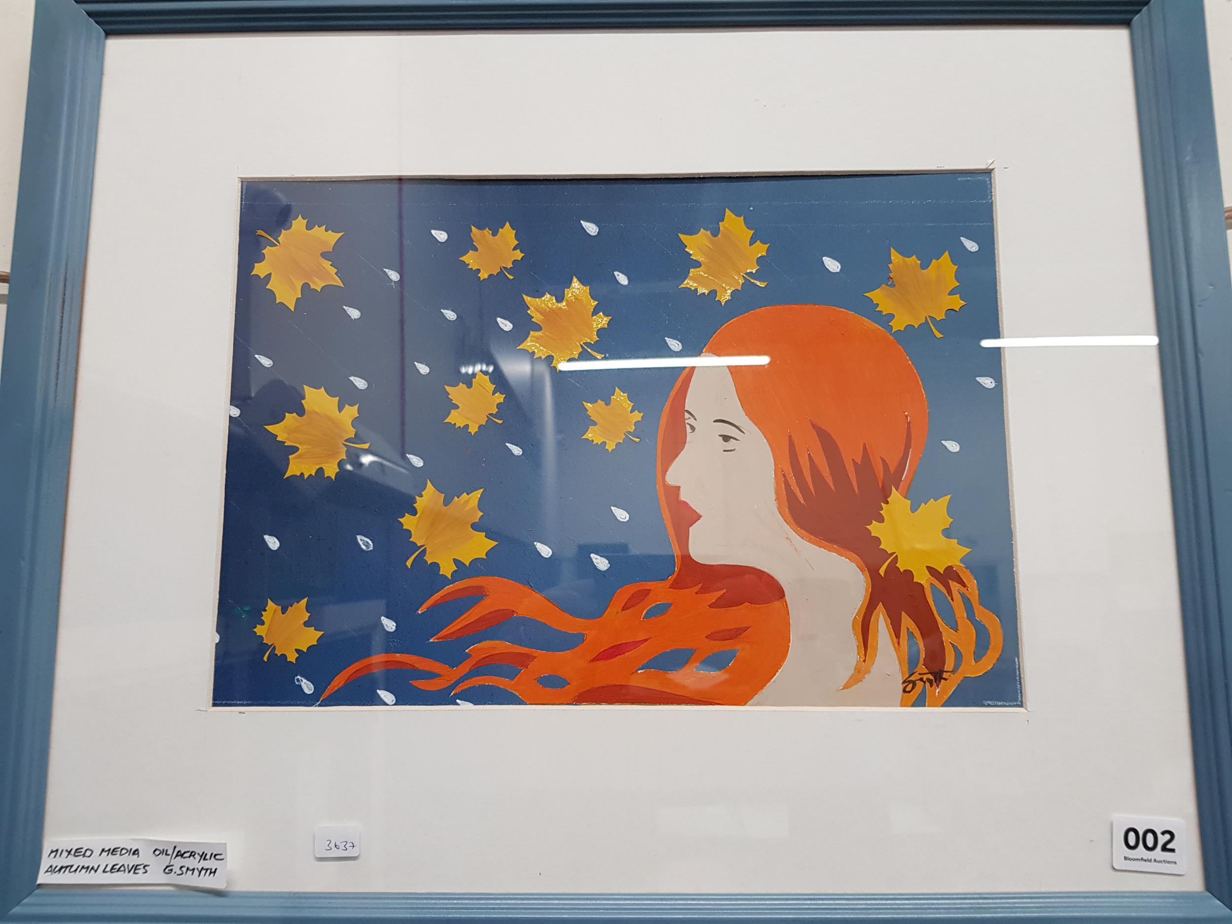 GEORGE SMYTH - OIL/ACRYLIC - AUTUMN LEAVES