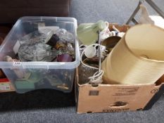 2 BOX LOTS OF ORNAMENTS AND GLASSWARE