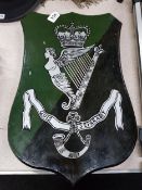 ROYAL ULSTER RIFLES MESS PLAQUE 46CM X 30CM AT WIDEST