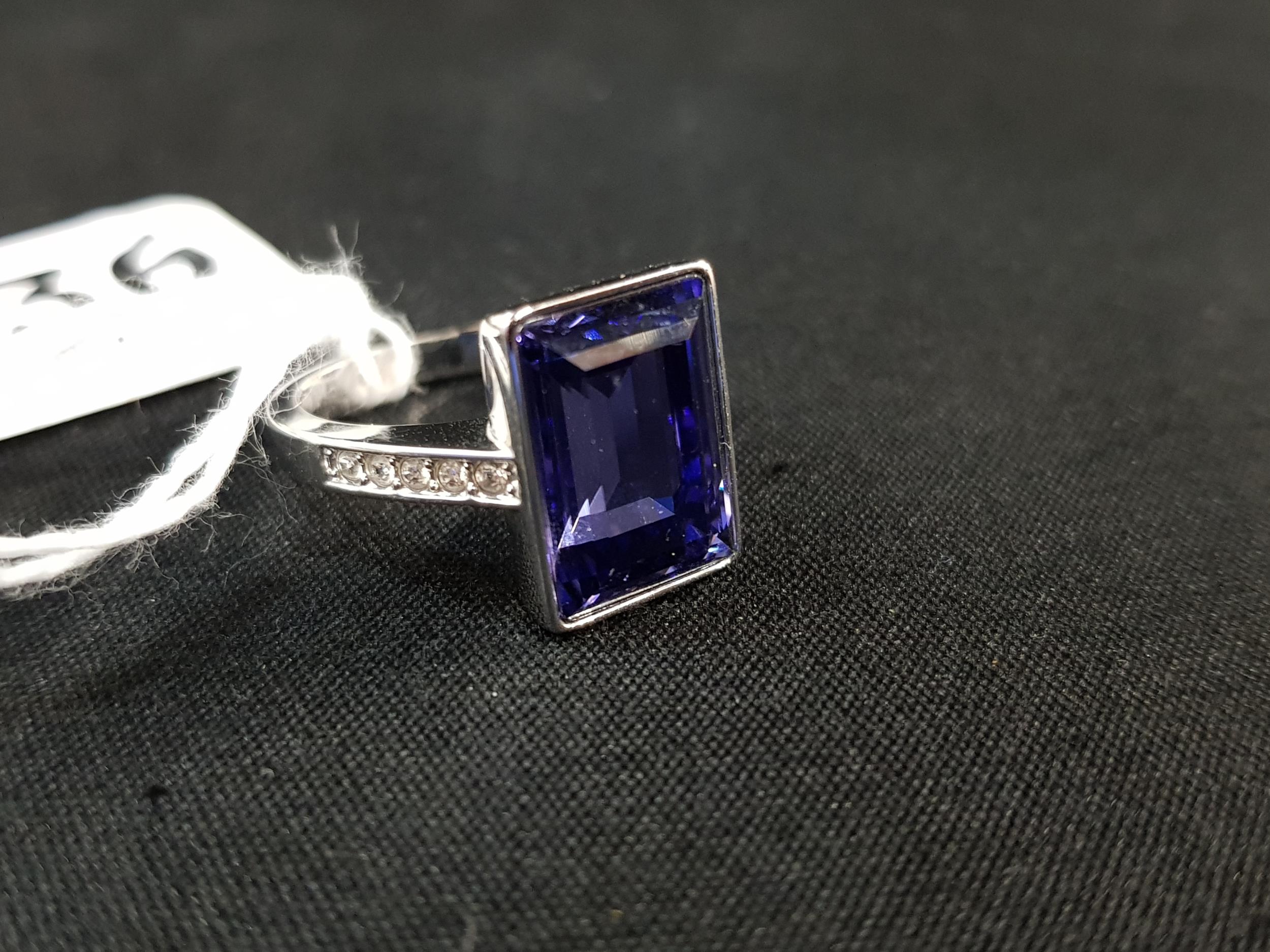 SILVER AMETHYST & CRYSTAL RING