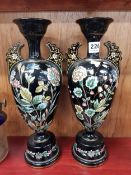 PAIR OF VICTORIAN GLASS VASES