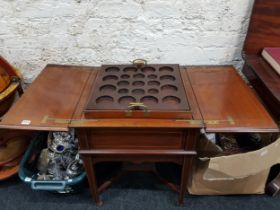 AN EDWARDIAN TELESCOPIC DRINKS CABINET BY MAPLE & CO LONDON - INNER TRAYS ETC