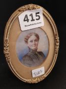 ANTIQUE MINIATURE FRAMED PORTRAIT DATED 1912