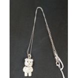 CRYSTAL TEDDY BEAR PENDANT ON CHAIN