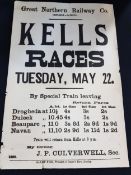 POSTER - GREAT NORTHERN RAILWAY COMPANY (KELLS RACES) - THE BILL PARKER COLLECTION