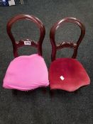 PAIR OF MINIATURE BALLOON BACK CHAIRS
