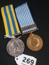 2 X KOREAN MEDALS - 22511823 RFN.EW.NEWELL R.U.R (ROYAL USTER RIFLES)