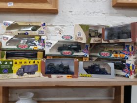 GOOD SHELF LOT OF MODEL TOY MILITARY VEHICLES