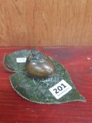 UNUSUAL ANTIQUE HATCHING EGG INKWELL