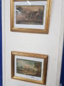 2 FRAMED SMALL ANTIQUE WATERCOLOURS
