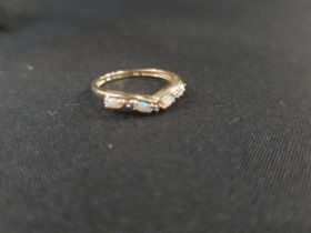 9 CARAT GOLD OPAL AND DIAMOND RING
