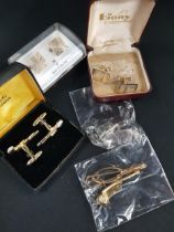 BAG OF VINTAGE CUFFLINKS & TIE SLIDES